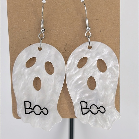 Jewelry - Halloween Ghost Boo Earrings Cute Acrylic